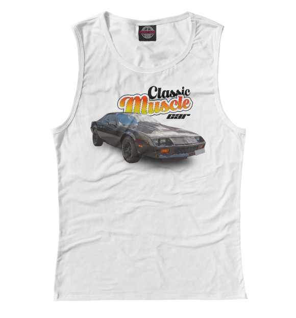 Женская майка с изображением Classic muscle car chevrolet camaro цвета Белый