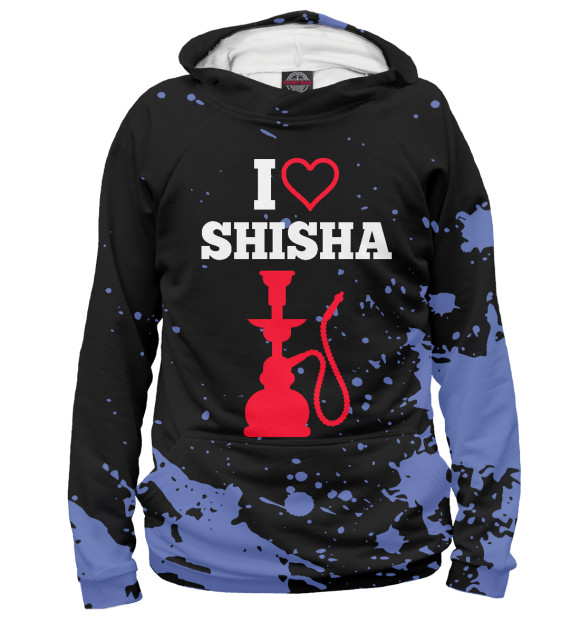 Женское худи с изображением I Love Shisha цвета Белый