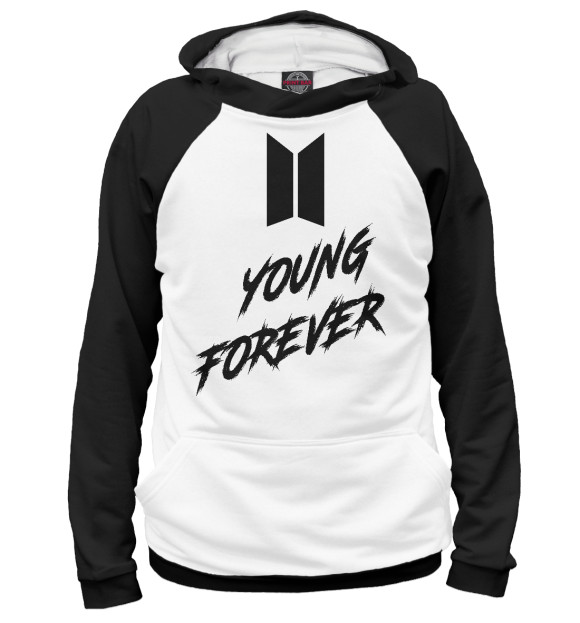 Женское худи с изображением BTS цвета Белый