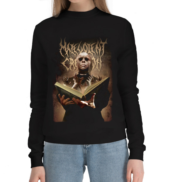 Женский хлопковый свитшот с изображением Malevolentcreation цвета Черный