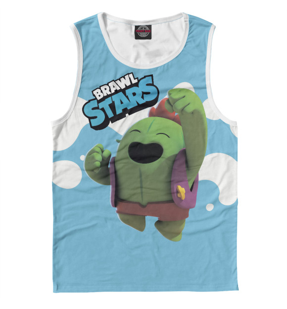 Майка для мальчика с изображением Brawn Stars Spike цвета Белый