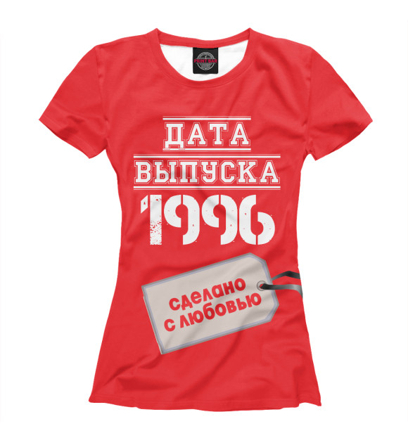 Футболка для девочек с изображением Дата выпуска 1996 цвета Белый