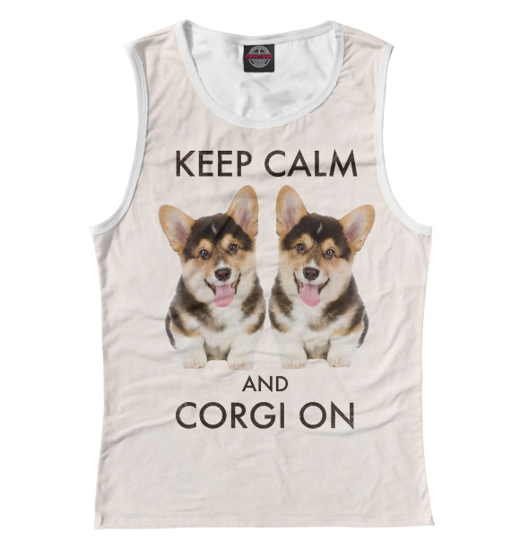Майка для девочки с изображением Welsh Corgi цвета Белый