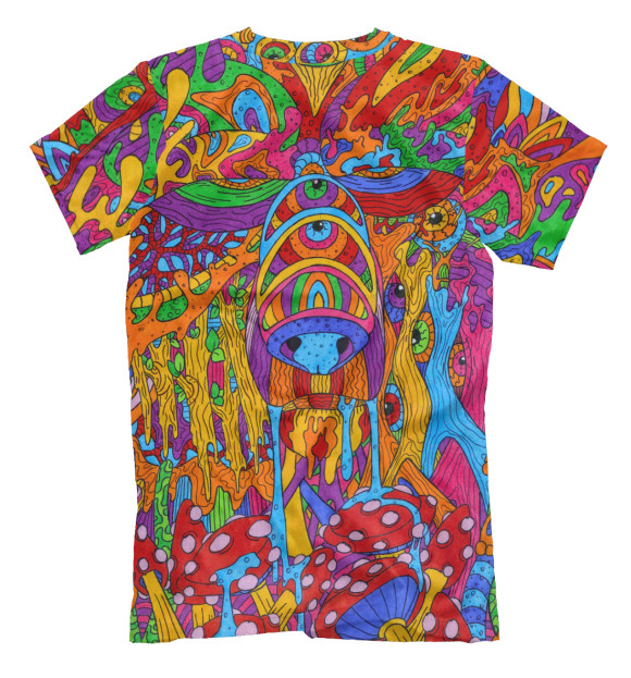 Мужская футболка с изображением всё грибы да грибы цвета Белый