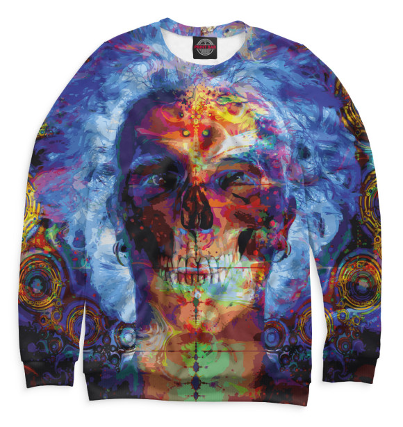 Мужской свитшот с изображением Psychedelic цвета Белый