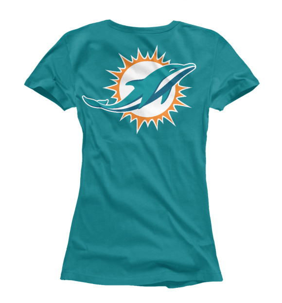 Футболка для девочек с изображением Miami Dolphins - Майами Долфинс цвета Белый