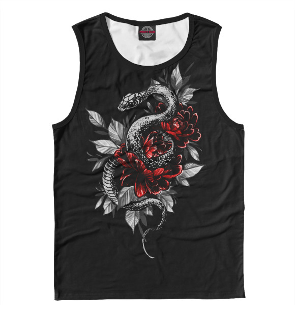 Майка для мальчика с притом Змея сумрак цвета Белый Майка для мальчика с изображением Змея сумрак цвета Белый