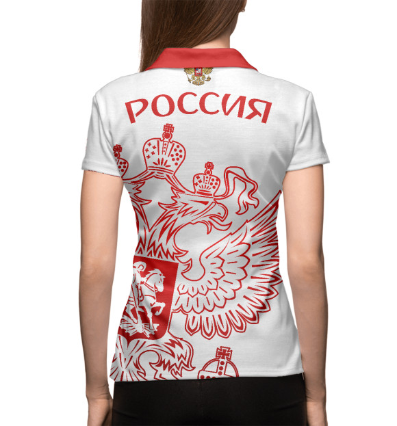 Женское поло с изображением Россия цвета Белый
