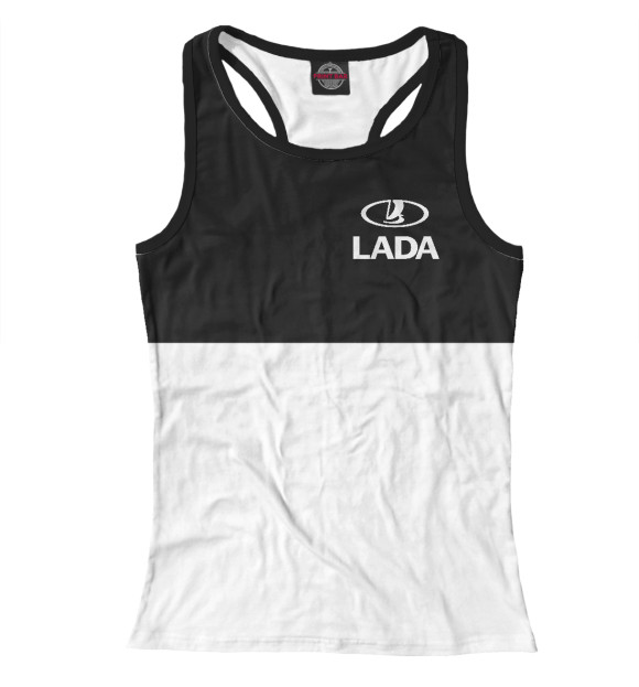 Женская майка-борцовка с изображением Lada цвета Белый