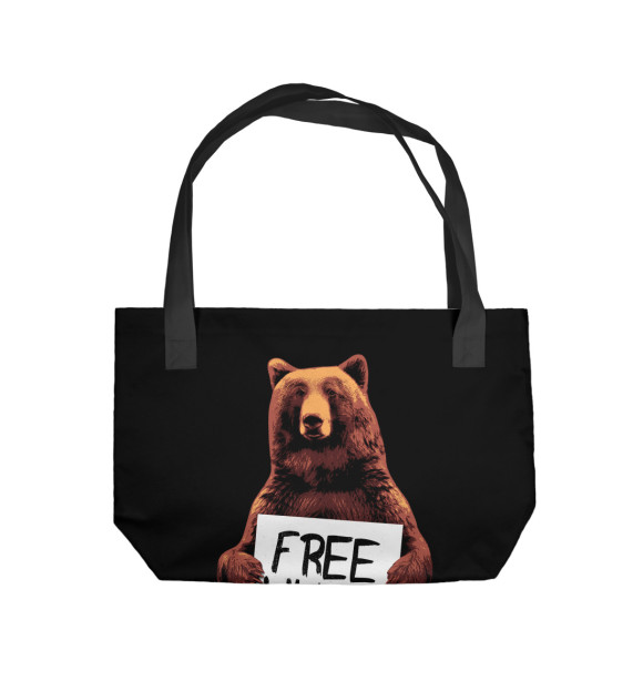 Пляжная сумка с изображением Медвежьи обьятия цвета 