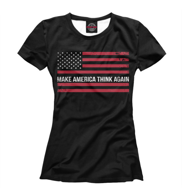 Женская футболка с изображением USA цвета Белый