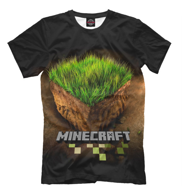 Мужская футболка с изображением Minecraft цвета Черный