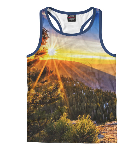 Мужская майка-борцовка с изображением Горы цвета Белый