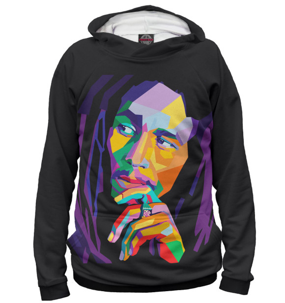 Женское худи с изображением Bob Marley цвета Белый