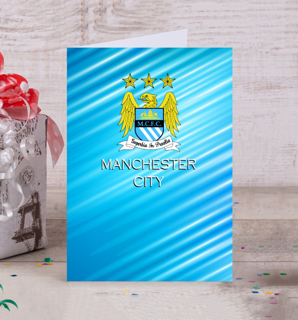 Открытка с изображением Manchester City цвета Белый