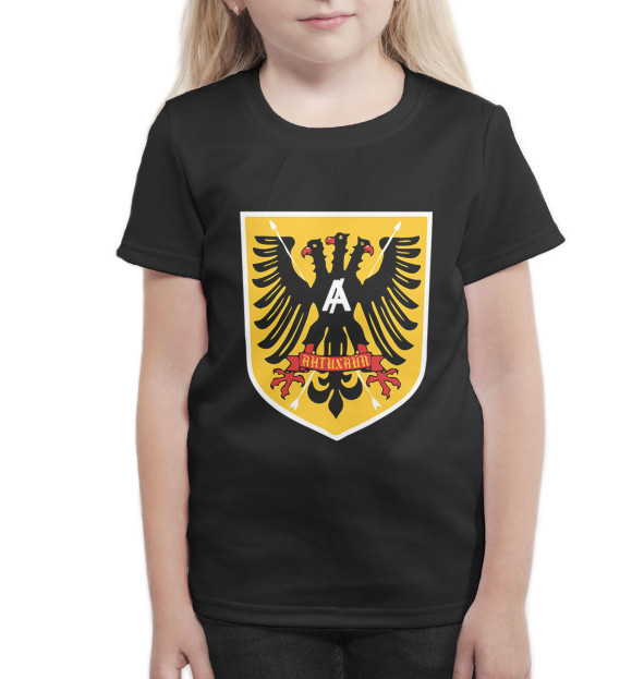 Футболка для девочек с изображением Антихайп цвета Белый