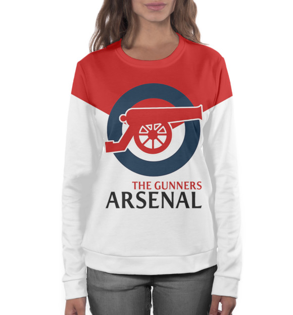 Женский свитшот с изображением Arsenal цвета Белый