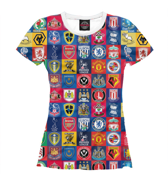 Футболка для девочек с изображением Английская премьер-лига цвета Белый