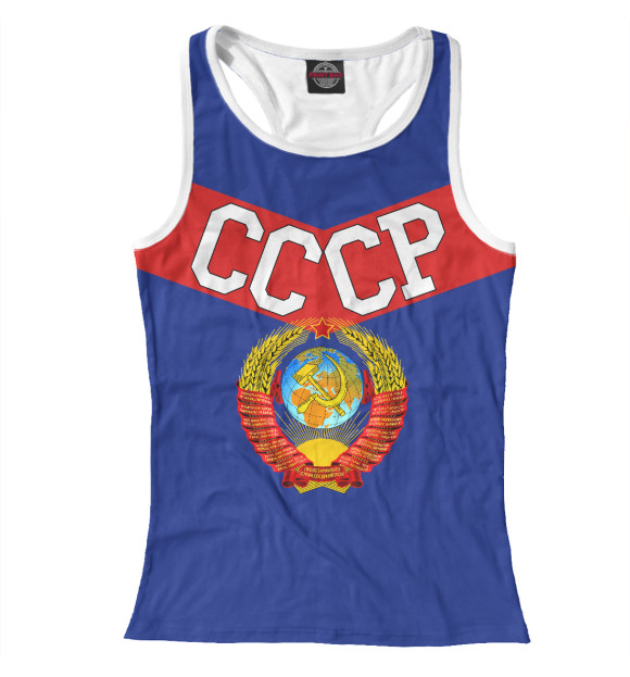 Женская майка-борцовка с изображением СССР цвета Белый