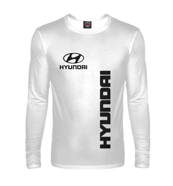 Мужской лонгслив с изображением Hyundai цвета Белый