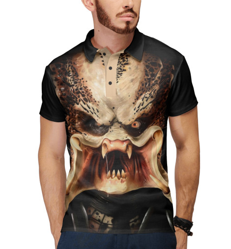 

Поло Print Bar, Белый, Хищник