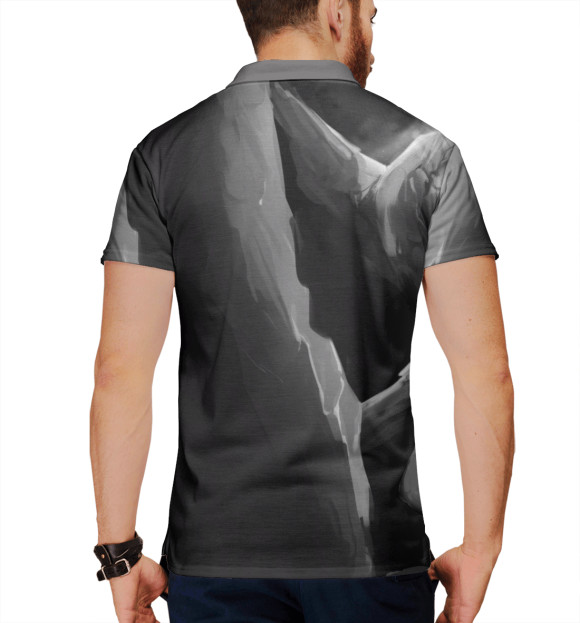 Мужское поло с изображением ЧО'ГАТ цвета Белый