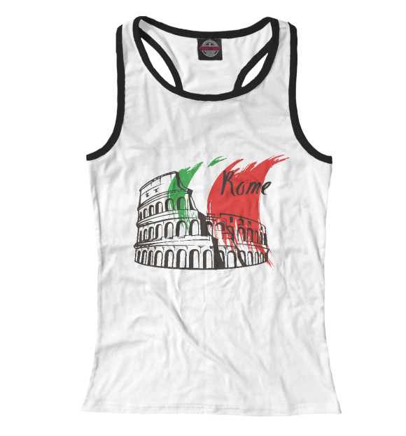 Женская майка-борцовка с изображением Рим - Италия цвета Белый
