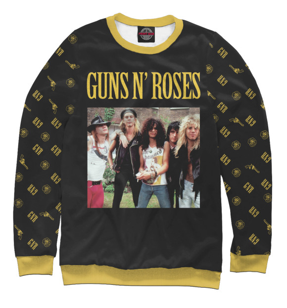 Мужской свитшот с изображением Guns N'Roses цвета Белый