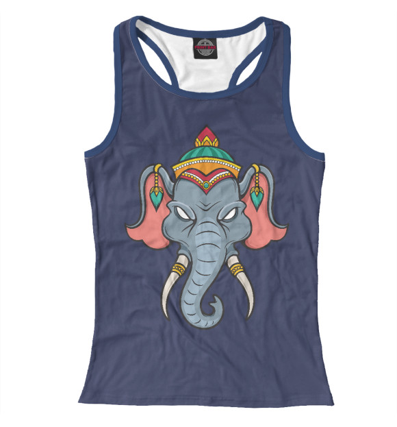 Женская майка-борцовка с изображением Elephant цвета Белый