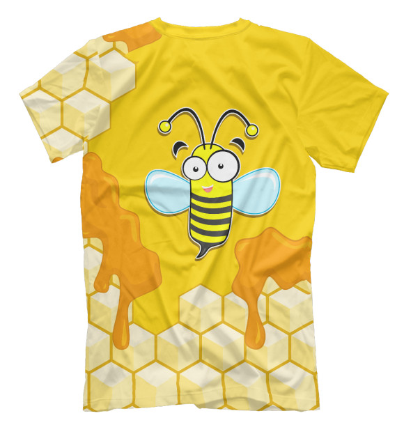 Мужская футболка с изображением Пчелка цвета Белый