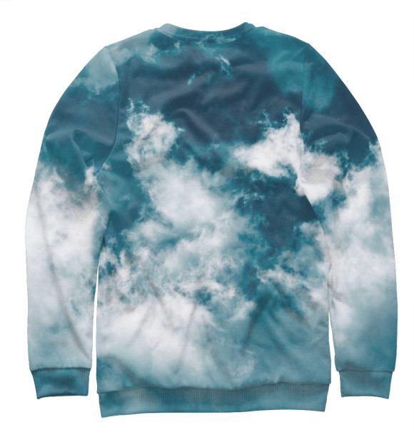 Женский свитшот с изображением Облака цвета Белый