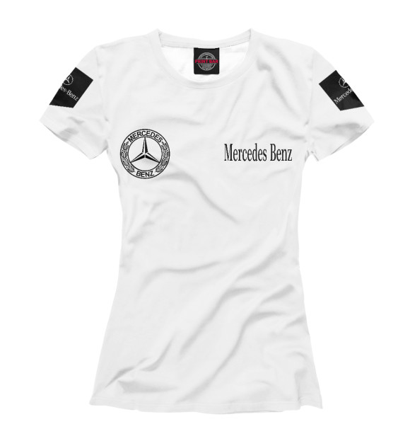 Футболка для девочек с изображением Mercedes-Benz цвета Белый