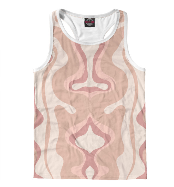 Мужская майка-борцовка с изображением Линии цветные абстрактные цвета Белый