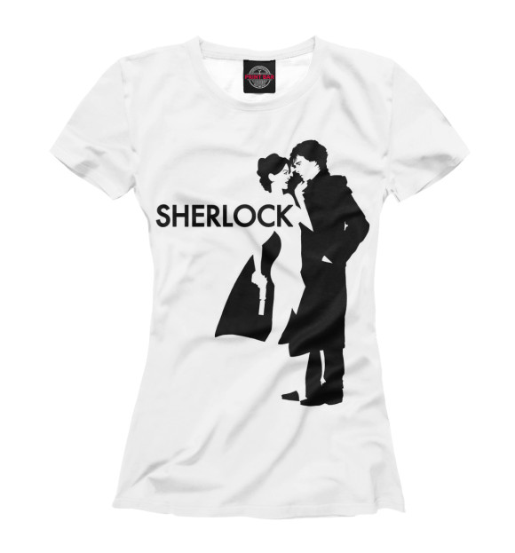 Женская футболка с изображением Шерлок - Sherlock цвета Белый