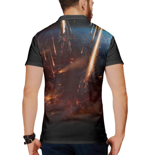 

Поло Print Bar, Белый, Mass Effect — Шепард