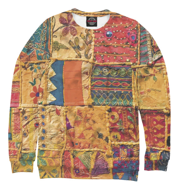 Свитшот для девочек с изображением Patchwork Quilt цвета Белый