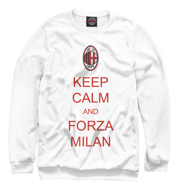 Свитшот для мальчиков с изображением Forza Milan цвета Белый