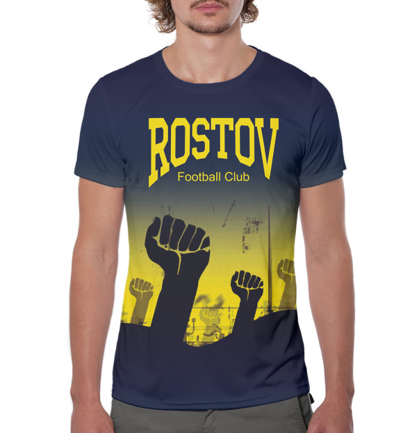 Мужская футболка с изображением ФК Ростов цвета Белый