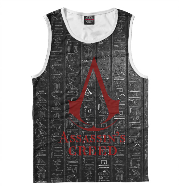 Мужская майка с притом Assassins  creed истоки цвета Белый Мужская майка с изображением Assassins  creed истоки цвета Белый