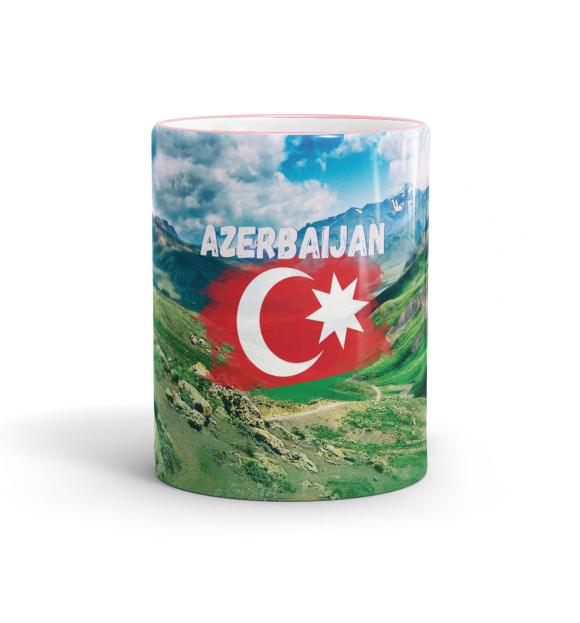 Кружка с изображением Азербайджан цвета розовый
