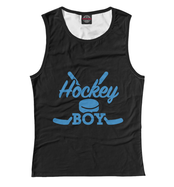 Майка для девочки с изображением Hockey Boy цвета Белый