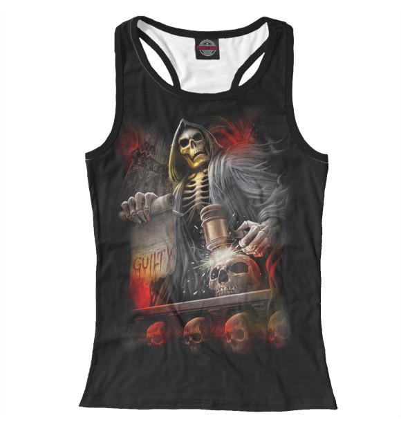 Женская майка-борцовка с изображением Кузнец цвета Белый