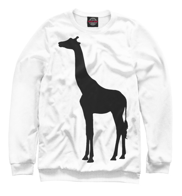 Мужской свитшот с изображением Жираф цвета Белый