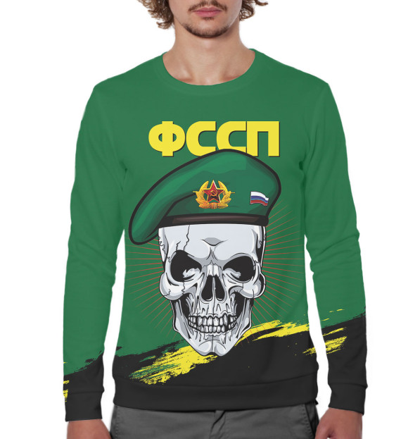 Мужской свитшот с изображением ФССП цвета Белый