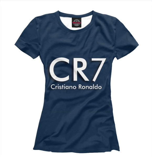 Женская футболка с изображением Cristiano Ronaldo CR7 цвета Белый