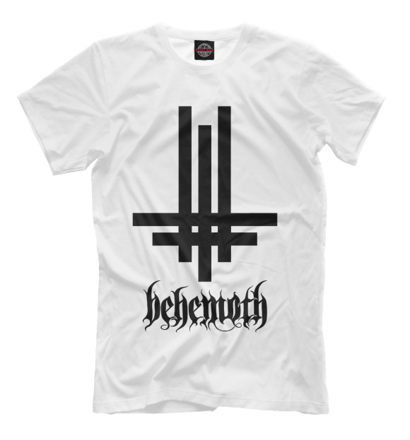 Мужская футболка с изображением Behemoth. Tri Cross цвета Белый