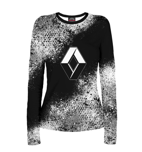 Женский лонгслив с изображением Renault splatter цвета Белый