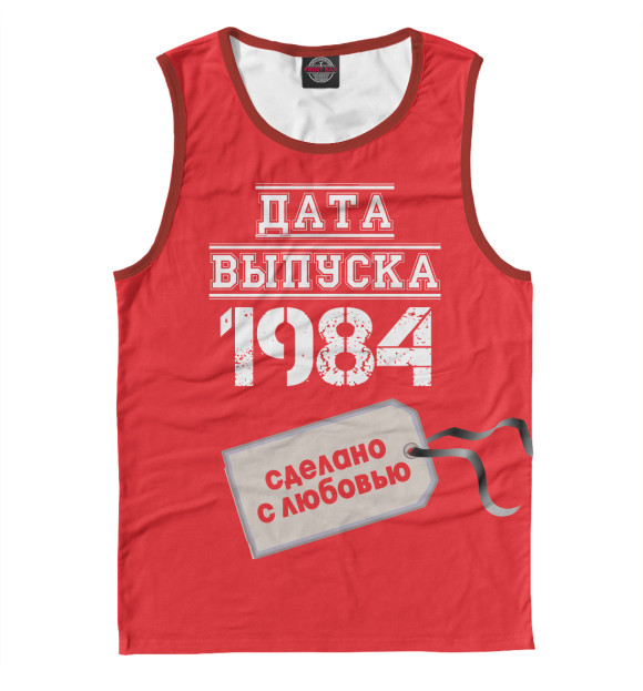 Майка для мальчика с изображением Дата выпуска 1984 цвета Белый