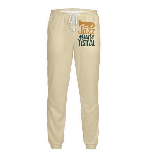 Мужские спортивные штаны с изображением Jazz цвета Белый