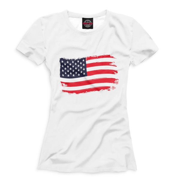 Женская футболка с изображением Флаг цвета Белый